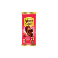 Молочная шоколадная плитка с клубнично-йогуртовой начинкой Alpen Gold