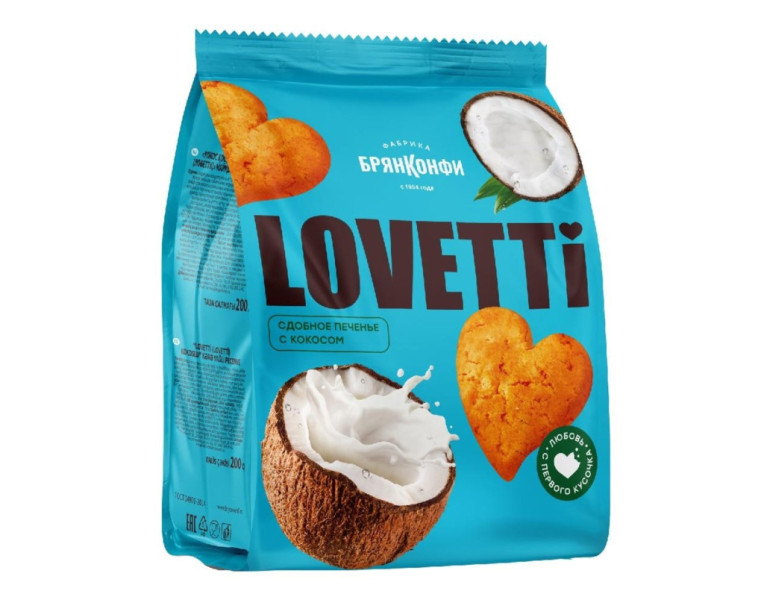 Сдобное печенье с кокосом lovetti Брянконфи