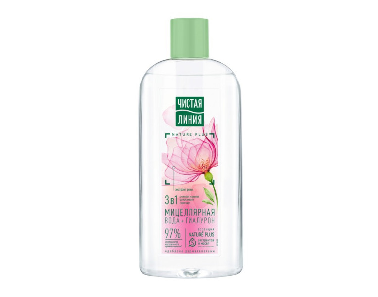 Micellar water hyaluronan 3in1 rose extract Чистая линия