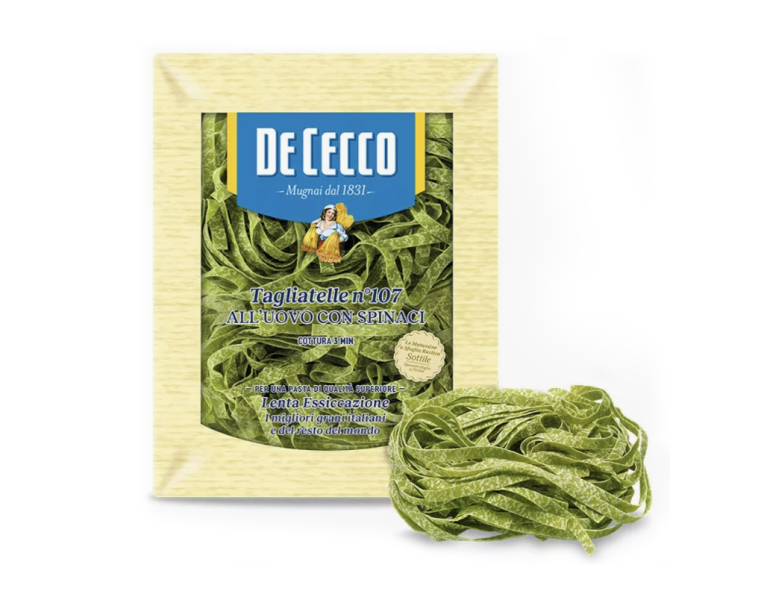 Pasta with nest egg Tagliatelle with spinach N107  De Cecco