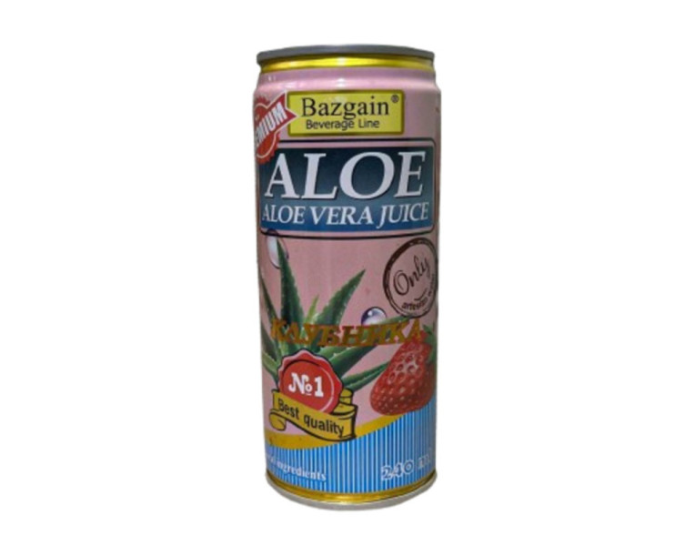 Напиток клубничный Aloe vera Bazgain