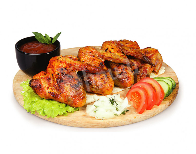 Barbecue of chicken wings