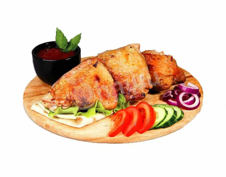 Barbecue of chicken thigh